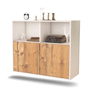 Sideboard Rochester | hängend | Korpus Weiß | Front in Pinie Holz Optik | 92x79x35cm (BxHxT)