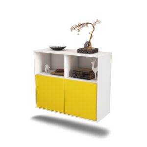 Sideboard Rochester | hängend | Korpus Weiß | Front in Gelb | 92x79x35cm (BxHxT)