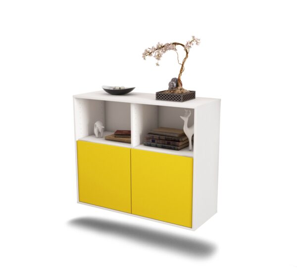 Sideboard Rochester | hängend | Korpus Weiß | Front in Gelb | 92x79x35cm (BxHxT)