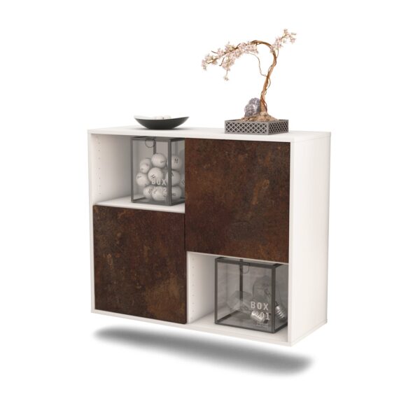 Sideboard Modesto | hängend | Korpus Weiß | Front in Rost Optik | 92x79x35cm (BxHxT)