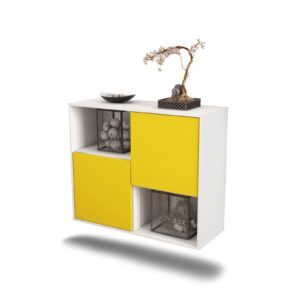 Sideboard Modesto | hängend | Korpus Weiß | Front in Gelb | 92x79x35cm (BxHxT)