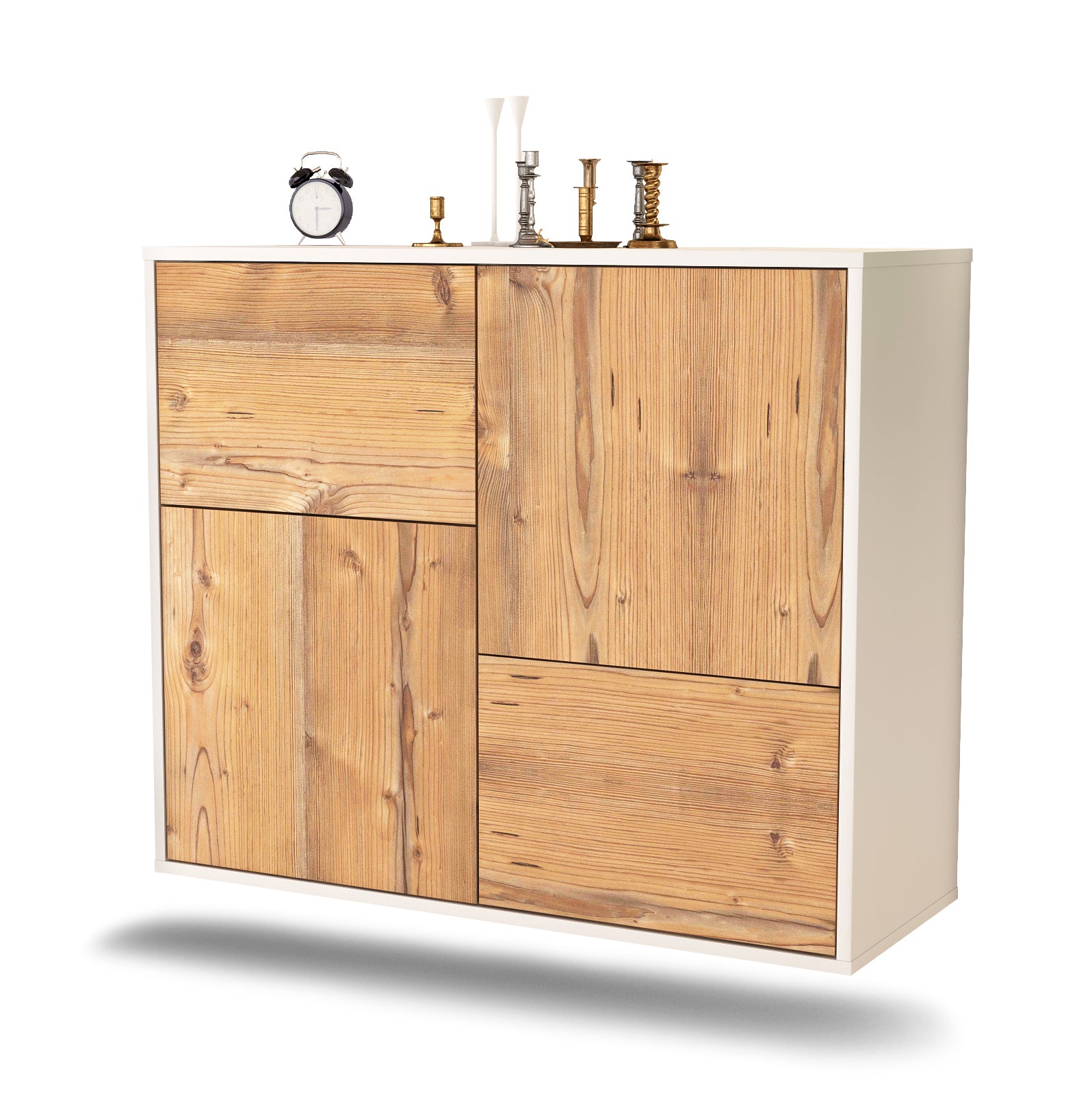 Sideboard Fremont | hängend | Korpus Weiß | Front in Pinie Holz Optik | 92x79x35cm (BxHxT) 1 Sideboard Fremont | hängend | Korpus Weiß | Front in Pinie Holz Optik | 92x79x35cm (BxHxT)