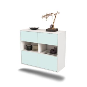 Sideboard Richmond | hängend | Korpus Weiß | Front in Mint | 92x79x35cm (BxHxT)