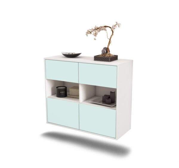 Sideboard Richmond | hängend | Korpus Weiß | Front in Mint | 92x79x35cm (BxHxT)