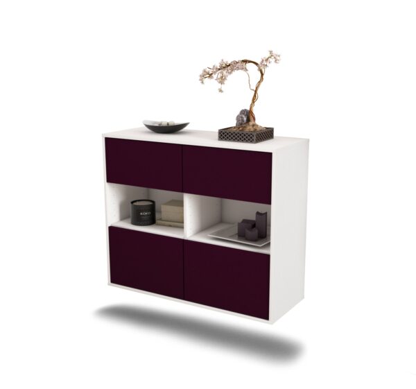 Sideboard Richmond | hängend | Korpus Weiß | Front in Lila | 92x79x35cm (BxHxT)