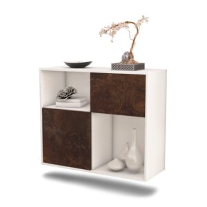 Sideboard Shreveport | hängend | Korpus Weiß | Front in Rost Optik | 92x79x35cm (BxHxT)