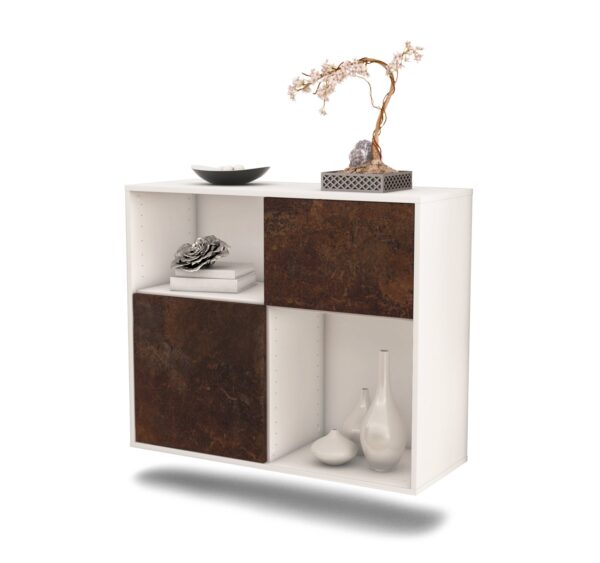 Sideboard Shreveport | hängend | Korpus Weiß | Front in Rost Optik | 92x79x35cm (BxHxT)