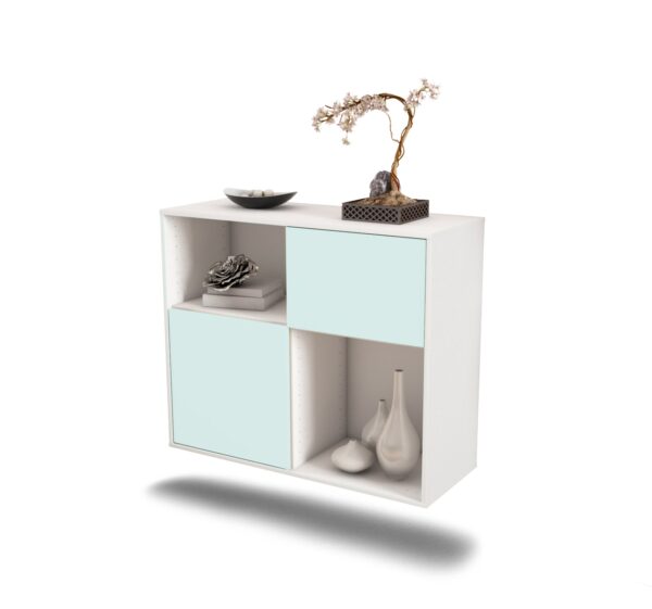 Sideboard Shreveport | hängend | Korpus Weiß | Front in Mint | 92x79x35cm (BxHxT)
