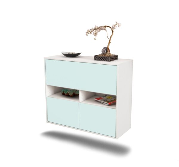 Sideboard San Bernardino | hängend | Korpus Weiß | Front in Mint | 92x79x35cm (BxHxT)