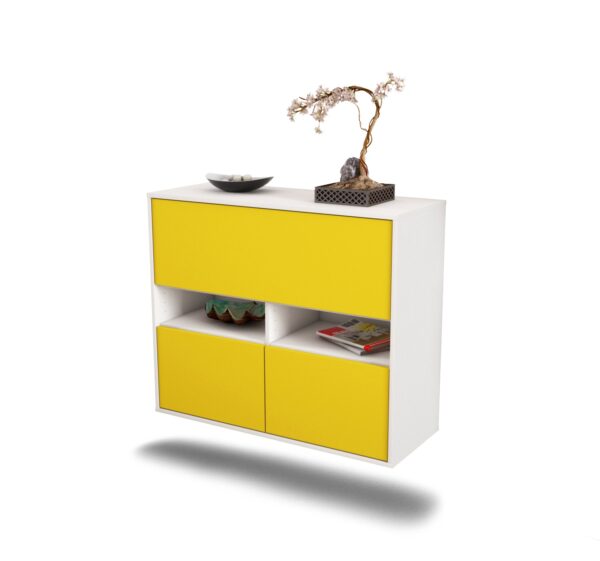 Sideboard San Bernardino | hängend | Korpus Weiß | Front in Gelb | 92x79x35cm (BxHxT)
