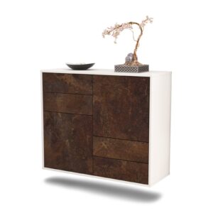 Sideboard Little Rock | hängend | Korpus Weiß | Front in Rost Optik | 92x79x35cm (BxHxT)