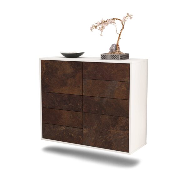 Sideboard Paradise | hängend | Korpus Weiß | Front in Rost Optik | 92x79x35cm (BxHxT)