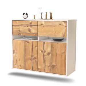 Sideboard Fort Lauderdale | hängend | Korpus Weiß | Front in Pinie Holz Optik | 92x79x35cm (BxHxT)