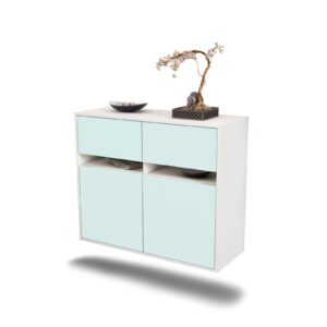 Sideboard Fort Lauderdale | hängend | Korpus Weiß | Front in Mint | 92x79x35cm (BxHxT)
