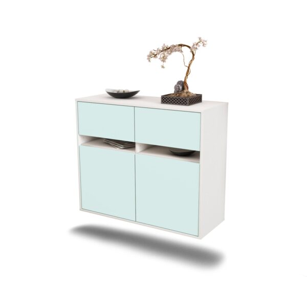 Sideboard Fort Lauderdale | hängend | Korpus Weiß | Front in Mint | 92x79x35cm (BxHxT)