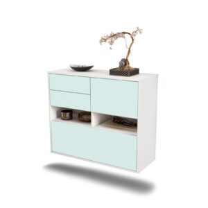 Sideboard Salt Lake City | hängend | Korpus Weiß | Front in Mint | 92x79x35cm (BxHxT)