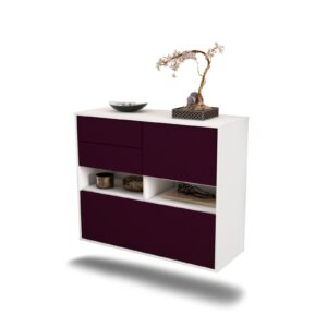 Sideboard Salt Lake City | hängend | Korpus Weiß | Front in Lila | 92x79x35cm (BxHxT)