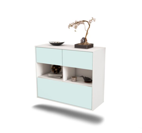 Sideboard Newport News | hängend | Korpus Weiß | Front in Mint | 92x79x35cm (BxHxT)