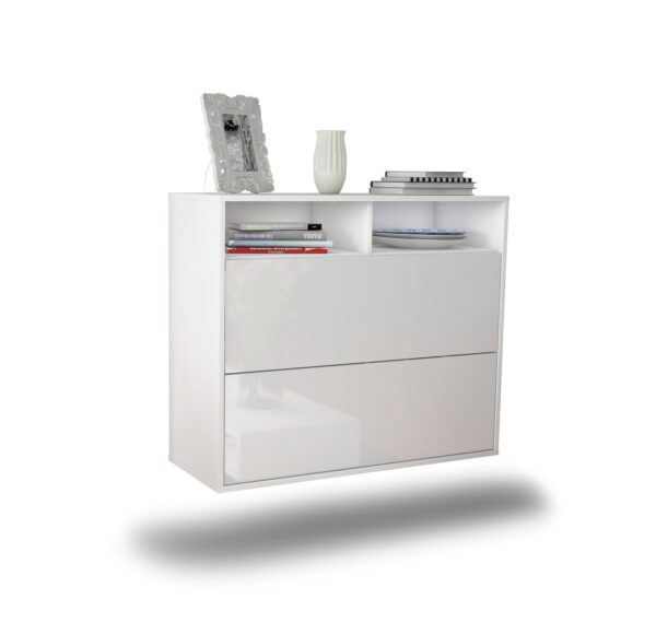 Sideboard Spring Valley | hängend | Korpus Weiß | Front in Hochglanz Weiß | 92x79x35cm (BxHxT)