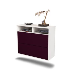 Sideboard Spring Valley | hängend | Korpus Weiß | Front in Lila | 92x79x35cm (BxHxT)