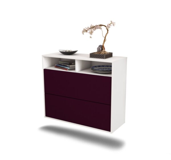 Sideboard Spring Valley | hängend | Korpus Weiß | Front in Lila | 92x79x35cm (BxHxT)