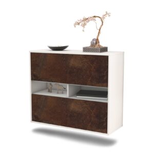 Sideboard Jackson | hängend | Korpus Weiß | Front in Rost Optik | 92x79x35cm (BxHxT)