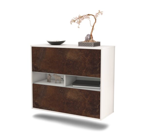 Sideboard Jackson | hängend | Korpus Weiß | Front in Rost Optik | 92x79x35cm (BxHxT)
