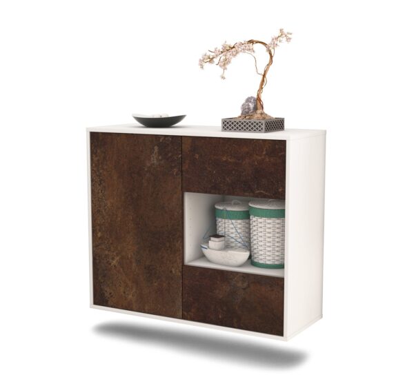 Sideboard Brownsville | hängend | Korpus Weiß | Front in Rost Optik | 92x79x35cm (BxHxT)