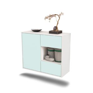 Sideboard Brownsville | hängend | Korpus Weiß | Front in Mint | 92x79x35cm (BxHxT)