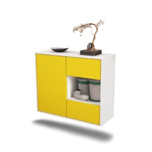 Sideboard Brownsville | hängend | Korpus Weiß | Front in Gelb | 92x79x35cm (BxHxT)