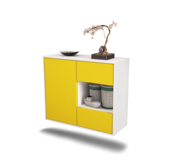 Sideboard Brownsville | hängend | Korpus Weiß | Front in Gelb | 92x79x35cm (BxHxT)