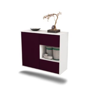 Sideboard Brownsville | hängend | Korpus Weiß | Front in Lila | 92x79x35cm (BxHxT)