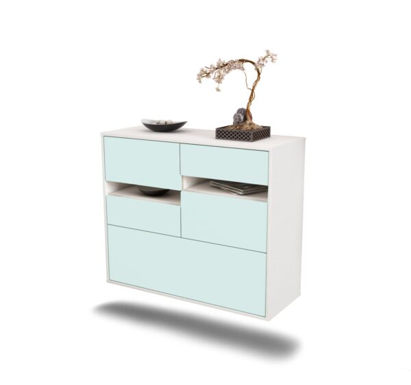 Sideboard Fayetteville | hängend | Korpus Weiß | Front in Mint | 92x79x35cm (BxHxT)