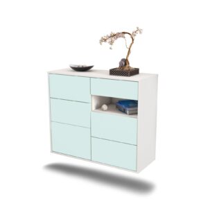 Sideboard Huntsville | hängend | Korpus Weiß | Front in Mint | 92x79x35cm (BxHxT)