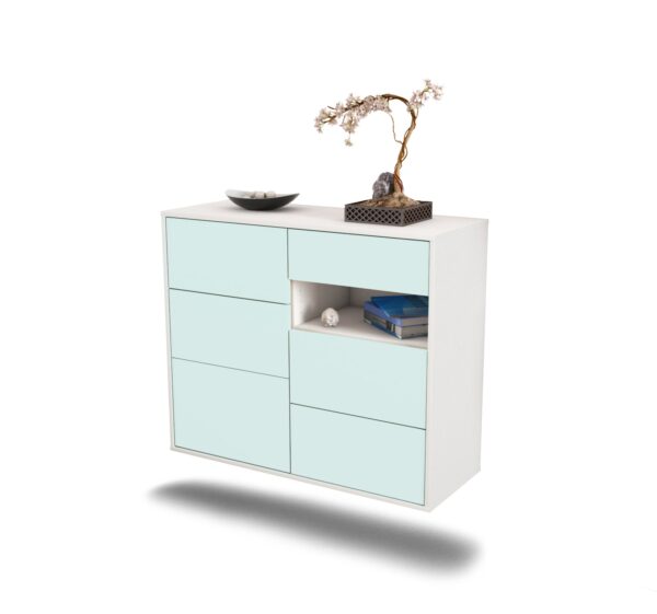 Sideboard Huntsville | hängend | Korpus Weiß | Front in Mint | 92x79x35cm (BxHxT)