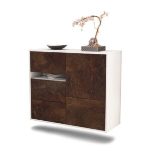 Sideboard Ontario | hängend | Korpus Weiß | Front in Rost Optik | 92x79x35cm (BxHxT)