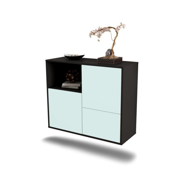 Sideboard Boise | hängend | Korpus Anthrazit | Front in Mint | 92x79x35cm (BxHxT)