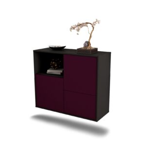 Sideboard Boise | hängend | Korpus Anthrazit | Front in Lila | 92x79x35cm (BxHxT)