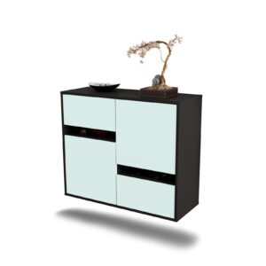 Sideboard Irvine | hängend | Korpus Anthrazit | Front in Mint | 92x79x35cm (BxHxT)