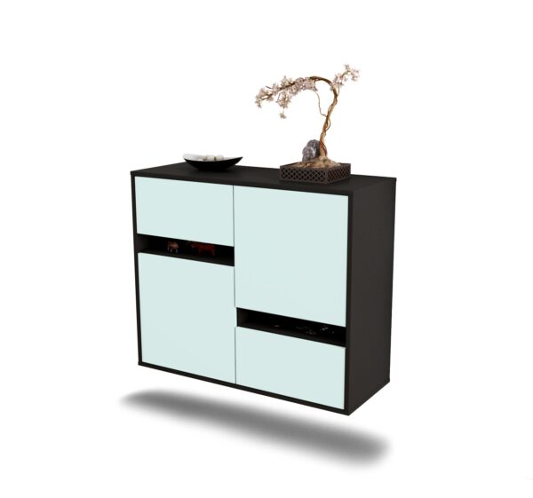 Sideboard Irvine | hängend | Korpus Anthrazit | Front in Mint | 92x79x35cm (BxHxT)