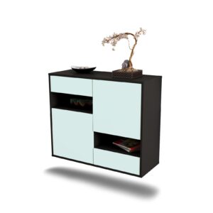 Sideboard Spokane | hängend | Korpus Anthrazit | Front in Mint | 92x79x35cm (BxHxT)