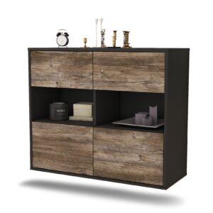 Sideboard Richmond | hängend | Korpus Anthrazit | Front in Treibholz Holz Optik | 92x79x35cm (BxHxT)