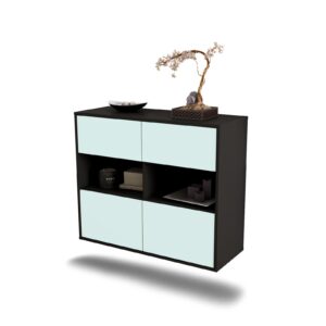 Sideboard Richmond | hängend | Korpus Anthrazit | Front in Mint | 92x79x35cm (BxHxT)