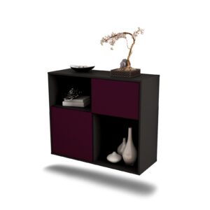 Sideboard Shreveport | hängend | Korpus Anthrazit | Front in Lila | 92x79x35cm (BxHxT)