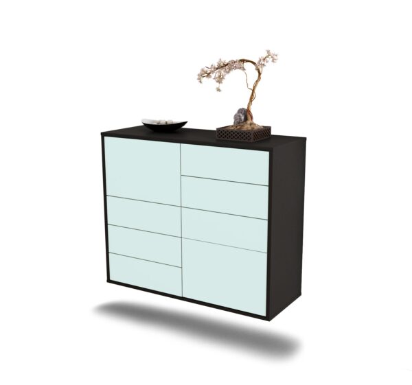 Sideboard Paradise | hängend | Korpus Anthrazit | Front in Mint | 92x79x35cm (BxHxT)
