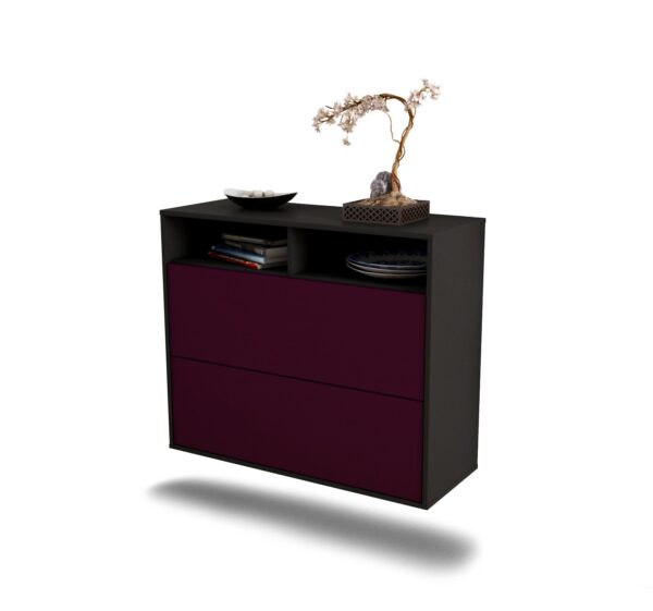 Sideboard Spring Valley | hängend | Korpus Anthrazit | Front in Lila | 92x79x35cm (BxHxT)