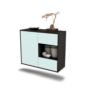 Sideboard Brownsville | hängend | Korpus Anthrazit | Front in Mint | 92x79x35cm (BxHxT)