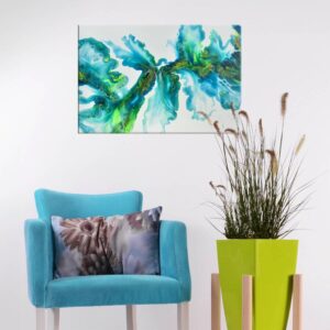 Acryl Pouring Bild 60x40cm "Ocean Whisper" | Künstlerunikat