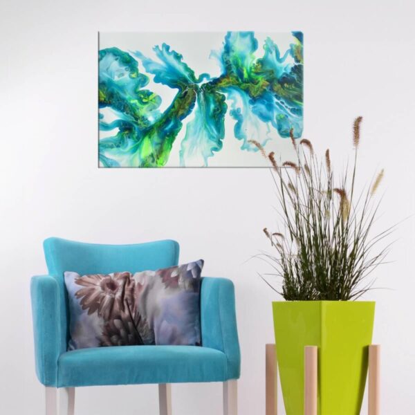 Acryl Pouring Bild 60x40cm "Ocean Whisper" | Künstlerunikat