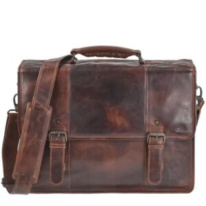 Aktentasche Leder 41x30cm "Rugged" braun Greenburry 1306-25